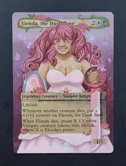 MTG Altered Art Hand Painted Card: Elenda, The Dusk Rose - Image 1