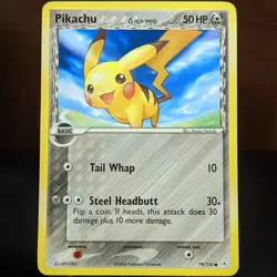 Pikachu Delta Species 79/110 LP Holon Phantoms Pokemon EX Set Card happy clouds - Image 1
