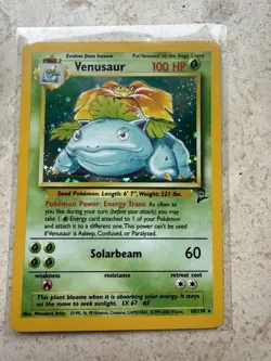 Pokemon TCG Venasaur Holo Card 18/130 Base Set 2 - Image 1
