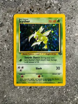 Pokemon TCG Cards Scyther 10/64 Jungle Holo Rare - Image 1