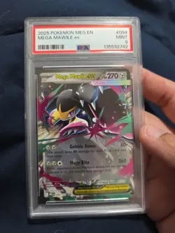 2025 Pokemon Mega Mawile EX #094 PSA 9 Mint – Mega Evolution EX Card - Image 1