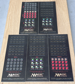 1995 Magic The Gathering Token Counter Unpunched Sheet Lot of 5 Poison Life Mana - Image 1