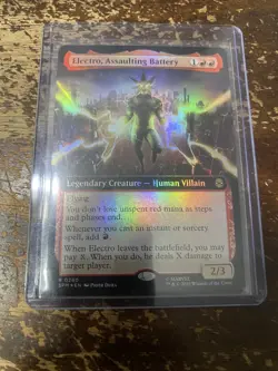 Electro, Assaulting Battery FOIL EXTENDED RARE Marvel's Spider-Man SPM MTG Magic - Image 1