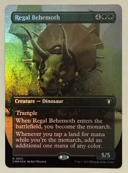 Regal Behemoth Borderless Foil - Commander Masters MTG - Image 1