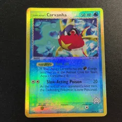 Team Aqua's Carvanha 25/95 Reverse Holo Team Magma vs Team AQUA Pokemon ErrorU - Image 1
