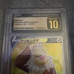 Pokemon Slaking V Full Art Holo Pokemon GO 079/071 CGC Pristine 10 2022 Japanese - Image 3