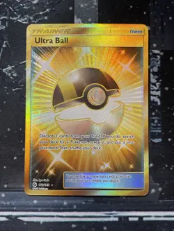 Pokemon Ultra Ball Secret Rare Holo Trainer Item 161/149 SM Base Set - Image 1