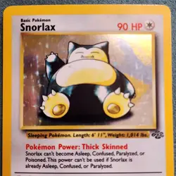 1999 Vintage Pokemon TCG Snorlax 11/64 Jungle Holographic - Image 2