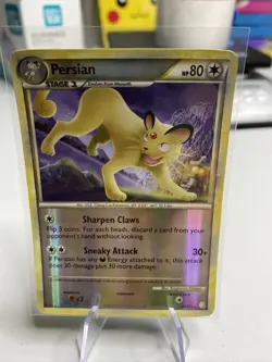 Pokemon TCG Persian 27/123 HeartGold SoulSilver (HS) Reverse Holo Rare 2010 - Image 1