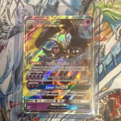 Pokemon Lunala GX 66/149 SM Base Set Ultra Rare Holo Full Art 250 HP Psychic TCG - Image 1