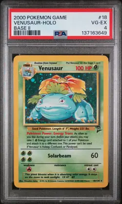 2000 POKEMON BASE SET 2 #18 VENUSAUR-HOLO PSA 4 - Image 1