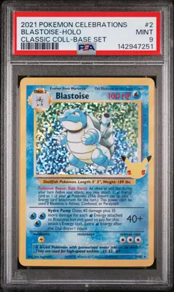 2021 POKEMON CELEBRATIONS CLASSIC COLL #2 BLASTOISE-HOLO PSA 9 - Image 1