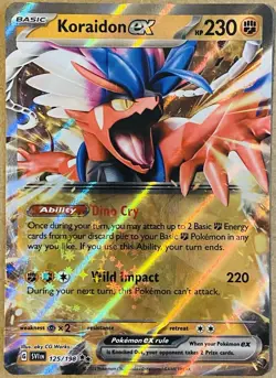 POKEMON SCARLET VIOLET KORAIDON EX DOUBLE RARE HOLO 125/198 NM+ QTY - Image 1