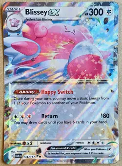 POKEMON TWILIGHT MASQUERADE BLISSEY EX DOUBLE RARE HOLO 134/167 NM+ QTY - Image 1