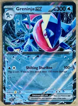 2024 POKEMON STELLAR CROWN GRENINJA EX DOUBLE RARE HOLO 041/142 NM+ PACK FRESH - Image 1