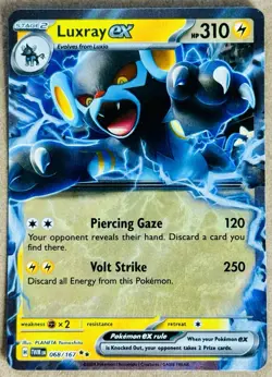 POKEMON TWILIGHT MASQUERADE LUXRAY EX DOUBLE RARE FULL ART HOLO 068/167 NM+ - Image 1