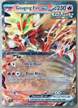 POKEMON TEMPORAL FORCES TCG GOUGING FIRE EX DOUBLE RARE HOLO 038/162 NM ANCIENT - Image 1