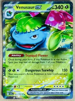 POKEMON STELLAR CROWN VENUSAUR EX DOUBLE RARE HOLO 001/142 NM+ - Image 1