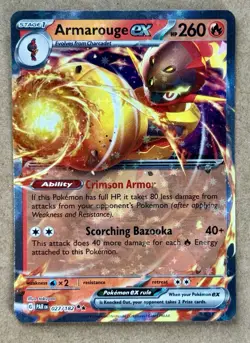 POKEMON SV PARADOX RIFT TCG ARMAROUGE EX DOUBLE RARE HOLO 027/182 NM+ - Image 1