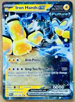 POKEMON SV PARADOX RIFT TCG IRON HANDS EX DOUBLE RARE HOLO 170/182 NM+ FUTURE - Image 1