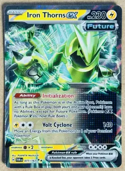 POKEMON TWILIGHT MASQUERADE IRON THORNS EX DOUBLE RARE HOLO 077/167 NM+ - Image 1