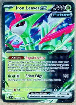 POKEMON TEMPORAL FORCES IRON LEAVES EX DOUBLE RARE HOLO 025/162 EX+ - Image 1