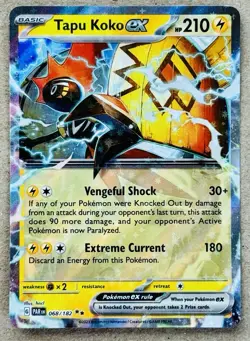 POKEMON SV PARADOX RIFT TCG TAPU KOKO EX DOUBLE RARE HOLO 068/182 NM+ - Image 1