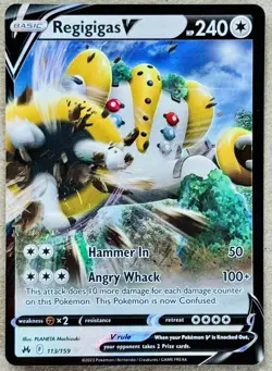 POKEMON CROWN ZENITH REGIGIGAS V FULL ART RARE HOLO 113/159 NM+ - Image 1