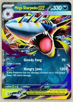 POKEMON PHANTASMAL FLAMES MEGA SHARPEDO EX DOUBLE RARE HOLO 071/094 NM - Image 1