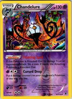 Chandelure 43/119 XY - Phantom Forces Pokemon TCG NM Reverse Holo - Image 1