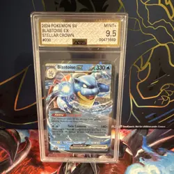 Pokemon TCG Blastoise ex 030/142 SV Stellar Crown Holo Double Rare AGS 9.5 - Image 1