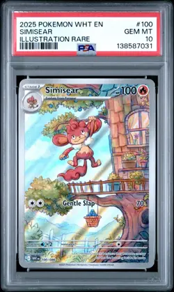 2025 POKEMON SIMISEAR WHT EN-WHITE FLARE ILLUSTRATION RARE #100 PSA Gem Mint 10 - Image 2