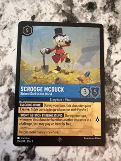 Disney Lorcana Scrooge McDuck Richest Duck in the World 154/204 EN 3 Cold Foil - Image 1