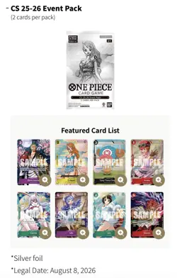 CS 25-26 Event Pack English Sealed - One Piece Promotion Cards (OP-PR) - Image 3