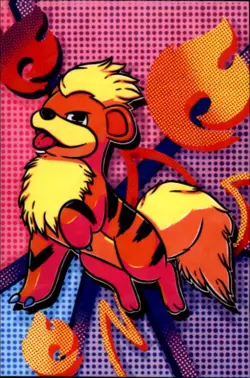 Pokemon Rocket Team Card Database Growlithe Cracked Ice Holo - Image 1