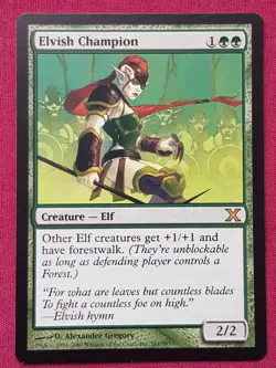 Magic The Gathering 10TH EDITION ELVISH CHAMPION green card MTG - Image 1