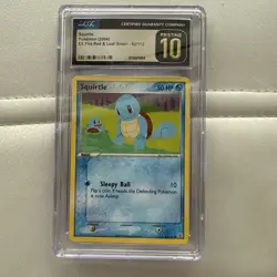 CGC 10 Pristine Squirtle 82/112 EX Fire Red & Leaf Green 2004 Pokemon Card - Image 1