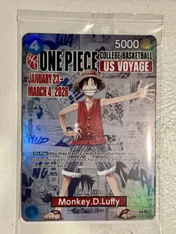One Piece Monkey D. Luffy US College Basketball Card Rutgers Promo MSG ME !! - Image 1