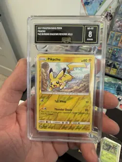 Pikachu Burning Shadows GMA 8 40/147 Reverse Holo 2017 Pokemon TCG Card Slab - Image 1