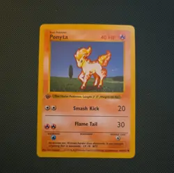 Pokemon TCG Ponyta Base Set 60/102 Regular 1st Edition Shadowless Common Card - Image 1