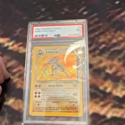1999 Pokemon Fossil Kabutops 9/62 Holo Rare Unlimited PSA 7 English - Image 1
