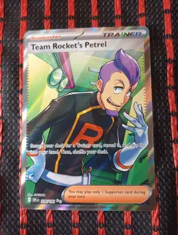 Destined Rivals Team Rocket’s Petrel Ultra Rare Full Art Holographic Trainer NM - Image 1