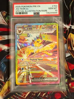 2025 POKEMON PRE EN-PRISMATIC EVOLUTIONS #153 JOLTEON EX PSA 10 - Image 1