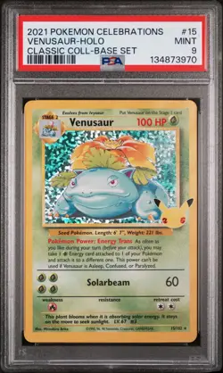 2021 POKEMON CELEBRATIONS CLASSIC COLL #15 VENUSAUR-HOLO PSA 9 - Image 1