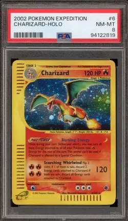 Pokemon Charizard Expedition Holo Rare #6 PSA 8 - Image 1