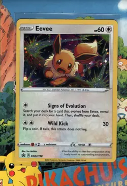 Pokemon TCG EEVEE SWSH118 Black Star PROMO Holo SWIRL NM/M - Image 1