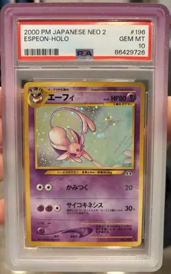 Pokemon Espeon Neo 2 Japanese Holo Rare #196 PSA 10 Gem Mint - Image 1