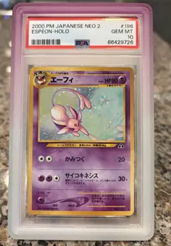 Pokemon Espeon Neo 2 Japanese Holo Rare #196 PSA 10 Gem Mint - Image 3