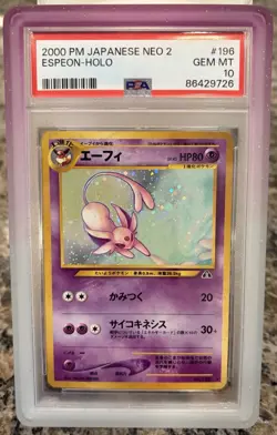 Pokemon Espeon Neo 2 Japanese Holo Rare #196 PSA 10 Gem Mint - Image 4