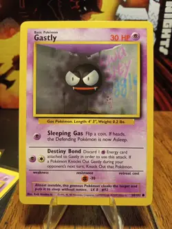 1999 Pokemon Base Set Unlimited Gastly #50 Extremely LP - Image 1